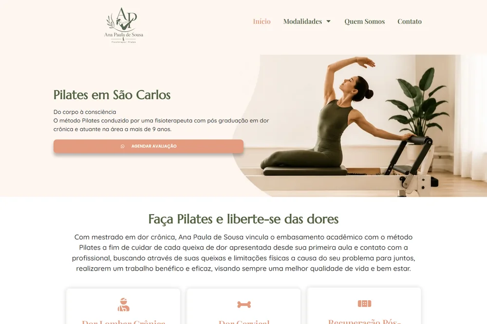 Página inicial de Pilates em São Carlos