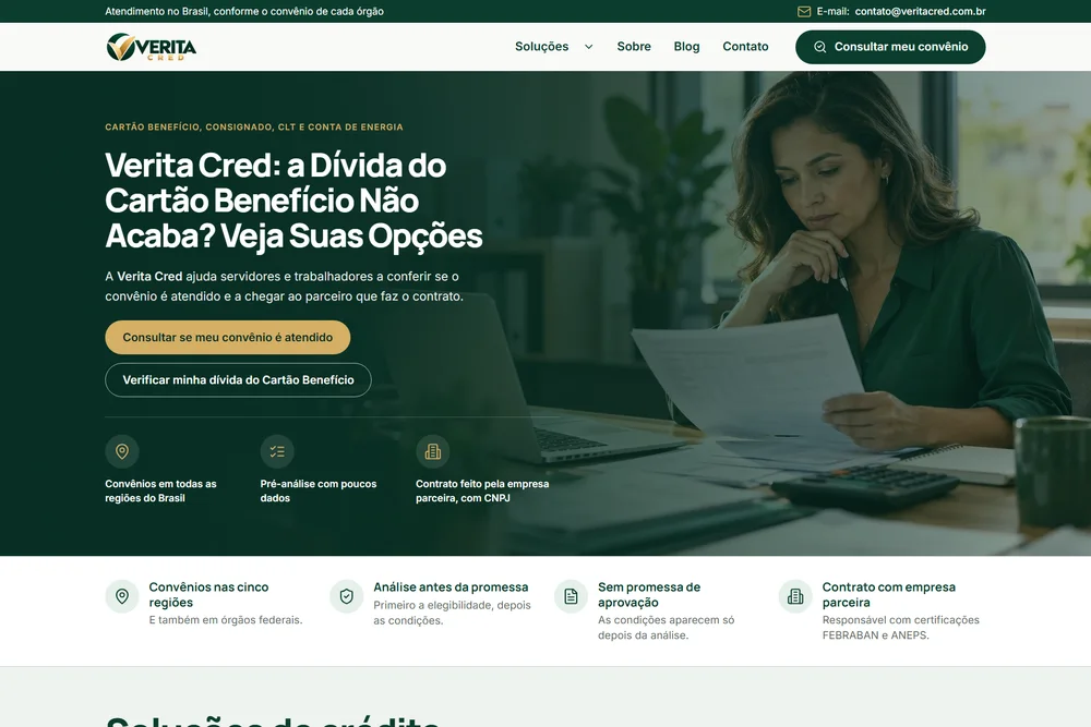 Página inicial de Verita Cred
